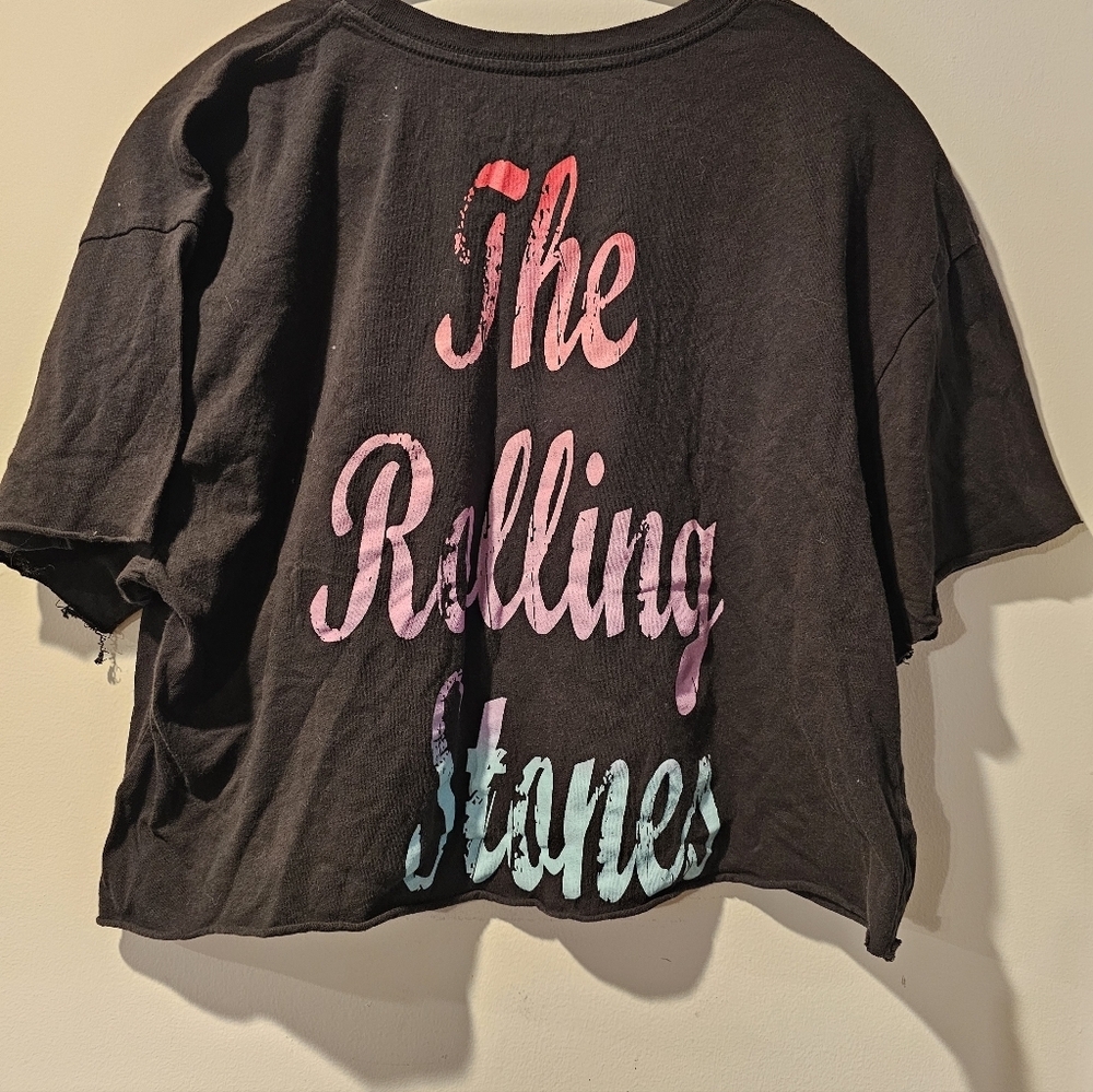 Rolling Stones Graphic Crop Tee Black Band Tee She Rolling Stones S M - Picture 4 of 5